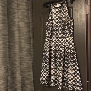 Navy/Indigo Shibori Style Printed Dress